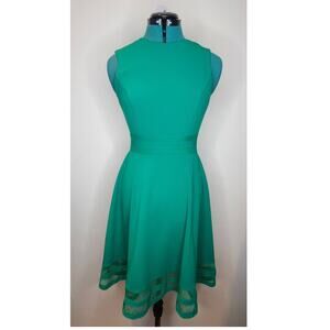 Calvin Klein kelly green fit flare sleeveless dress - 2